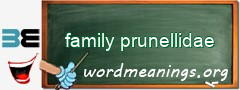 WordMeaning blackboard for family prunellidae